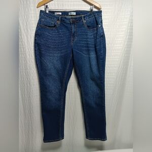 Vigoss Thompson Tomboy Dark wash, midrise Relaxed fit.  Size 14